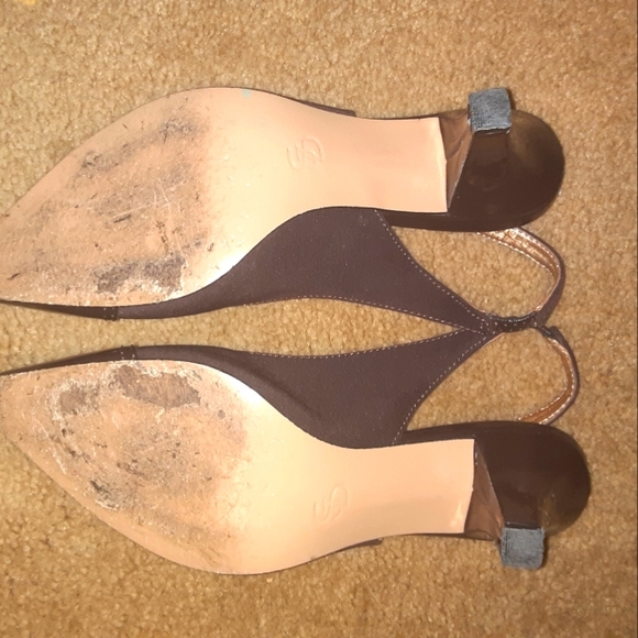 Women's Slingback High Heels SJD Size 7 Rich Brown - Picture 5 of 8